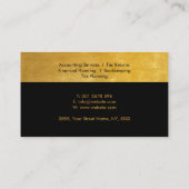 クリーンミニマルブラッシング金ゴールドモノグラム会計士 名刺 (裏面)