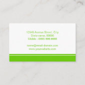 クリーンミニマルミントグリーンのプレーン 名刺 (裏面)