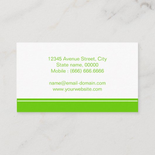 クリーンミニマルミントグリーンのプレーン 名刺 (裏面)