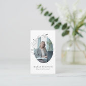 クリーンミニマルリーフプロフェッショナル実在エステート 名刺 (スタンド正面)