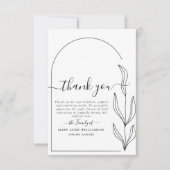 クリーンミニマル文字スクリプト葬儀サンキューカード サンキューカード (正面)