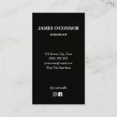 クリーンミニマル理容師バーバーショップ 名刺 (裏面)