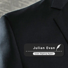 クリーンミニマル白黒クイル公証人 名札
