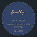 クリーンミニマル金ゴールドネイビースクリプト最後の救日付 ラウンドシール<br><div class="desc">クリーンミニマル金ゴールドネイビースクリプト最後の救日付</div>