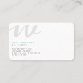 クリーンモダンで洗練されたモノグラミニマルム 名刺 (裏面)