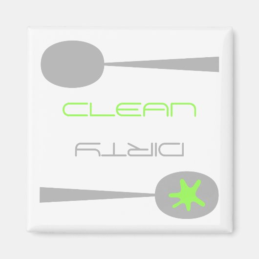 クリーンモダンまたは汚れた食洗機用マグネット。 マグネット (正面)