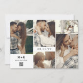 クリーンモダンイニシャル写真QRコード日付の保存 セーブザデート (正面)