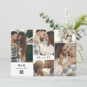 クリーンモダンイニシャル写真QRコード日付の保存 セーブザデート (スタンド正面)