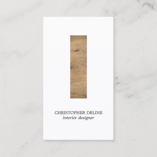 クリーンモダンウッドエレガントインテリアデザイストライプナー 名刺 (正面)