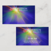 クリーンモダンエレガントデザインカラフルLEDオン青 名刺 (正面/裏面)
