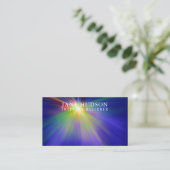 クリーンモダンエレガントデザインカラフルLEDオン青 名刺 (スタンド正面)