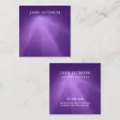 クリーンモダンエレガントデザインパープルプレーンラグジュアリー スクエア名刺 (正面/裏面)