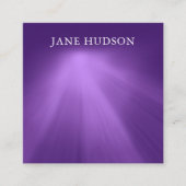 クリーンモダンエレガントデザインパープルプレーンラグジュアリー スクエア名刺 (正面)