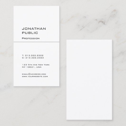 クリーンモダンエレガントデザインプレーンプロフェッショナル 名刺 (正面/裏面)