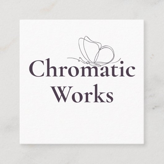 クリーンモダンエレガントバタフライラインパープルマーブル スクエア名刺 (正面)