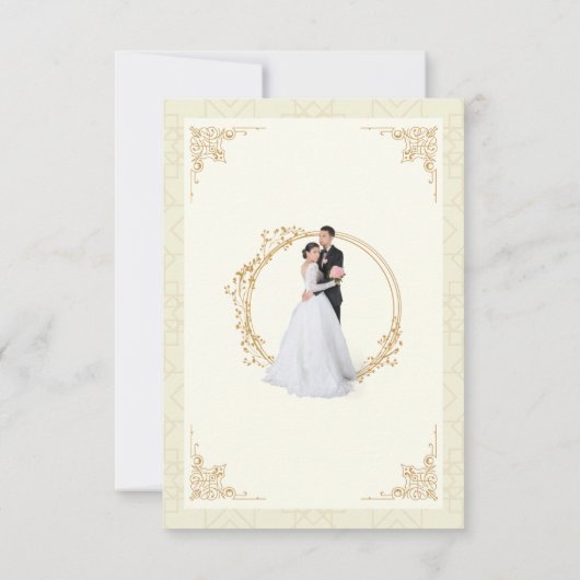 クリーンモダンエレガントミニマ結婚リスト 招待状 (裏面)