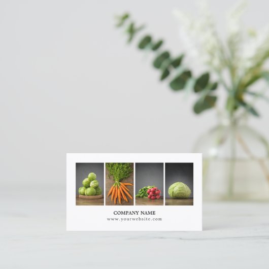 クリーンモダンエレガント栄養コーチシェフ 名刺 (スタンド正面)