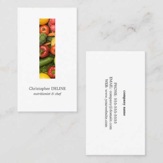 クリーンモダンカラフル野菜栄養士シェフ 名刺