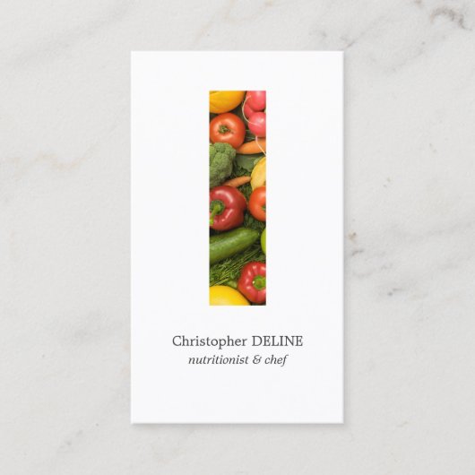 クリーンモダンカラフル野菜栄養士シェフ 名刺 (正面)