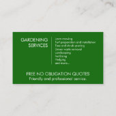 クリーンモダンガーデニングサービス 名刺 (裏面)