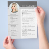 クリーンモダングレーと白のジョブの再開写真 チラシ (手)