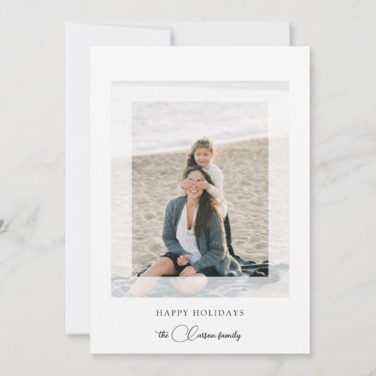 クリーンモダンシックホリデーフォトフラットカード シーズンカード (正面)