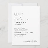 クリーンモダンシンプルな手結婚跡 招待状 (正面)