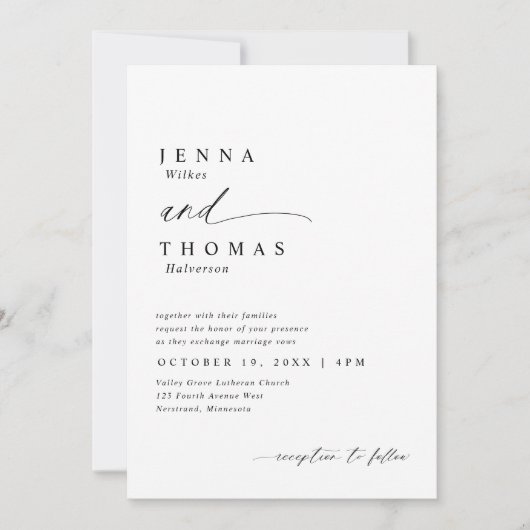 クリーンモダンシンプルな手結婚跡 招待状 (正面)