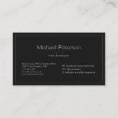 クリーンモダンシンプルプロフェッショナルブラック 名刺 (裏面)