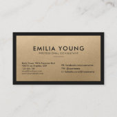 クリーンモダンシンプルプロフェッショナル金ゴールド 名刺 (裏面)