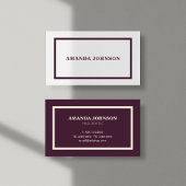 クリーンモダンシンプルホワイト&パープルカジュアル 名刺