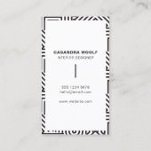 クリーンモダンジオメトリパターンレトログレーと白 名刺 (裏面)