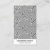 クリーンモダンジオメトリパターンレトログレーと白 名刺 (正面)