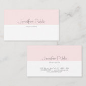 クリーンモダンスタイリッシュデザイン赤面ピンクプレーントレンド 名刺 (正面/裏面)