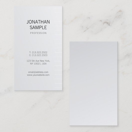 クリーンモダンデザインシルバーグラマートレンディーラグジュアリー 名刺 (正面/裏面)