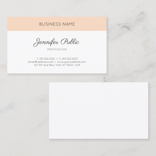 クリーンモダンデザインプレーンエレガントプロフェッショナル 名刺 (正面/裏面)