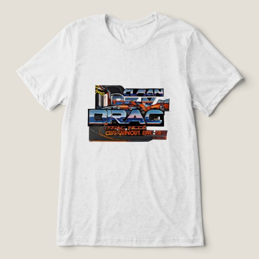クリーンモダンバイク&カードラッグレースシール トライブレンドＴシャツ (デザイン正面)