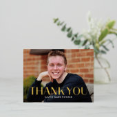 クリーンモダンフォイル写真ありがとうポストカード 箔シーズンポストカード (立ち正面)