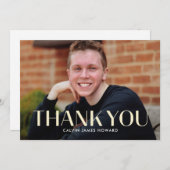 クリーンモダンフラットサンキューノートカード 招待状 (正面/裏面)