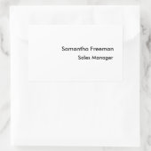 クリーンモダンプレーンブラック&ホワイトミニマリスト 長方形シール (バッグ)