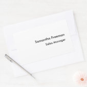 クリーンモダンプレーンブラック&ホワイトミニマリスト 長方形シール (封筒)