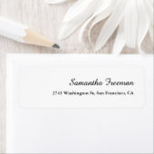 クリーンモダンプレーン白ミニマル書道 ラベル (インサイチュ)