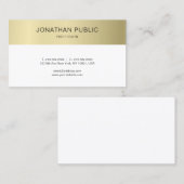 クリーンモダンプレーン金ゴールドルックラグジュアリートレンディースタイリッシュ 名刺 (正面/裏面)