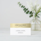 クリーンモダンプレーン金ゴールドルックラグジュアリートレンディースタイリッシュ 名刺 (スタンド正面)