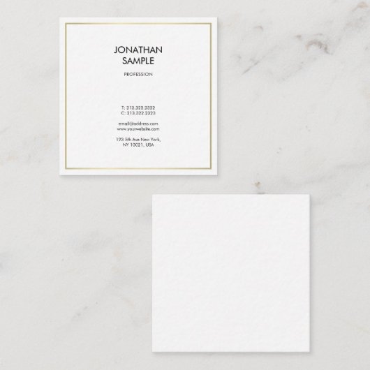 クリーンモダンプロフェッショナルデザインクリエイティブプレーン スクエア名刺 (正面/裏面)