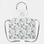 クリーンモダンボエレガントタニカルな灰色の休日 エプロン (正面)