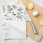 クリーンモダンボエレガントタニカルな灰色の休日 キッチンタオル (四つ折り)