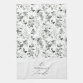 クリーンモダンボエレガントタニカルな灰色の休日 キッチンタオル (縦)