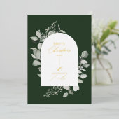 クリーンモダンボエレガントタニカルな緑色のホイル 箔シーズンカード (立ち正面)