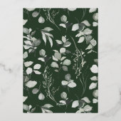 クリーンモダンボエレガントタニカルな緑色のホイル 箔シーズンカード (裏面)